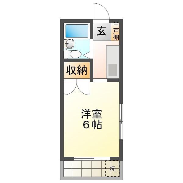 天野ハイツ(1K/3階)の間取り写真