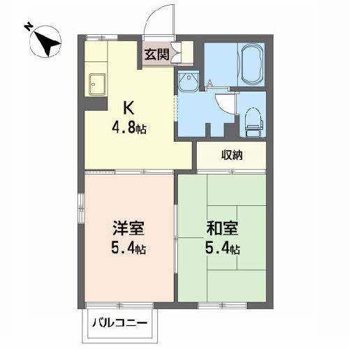 ディアスZENC(2K/1階)の間取り写真