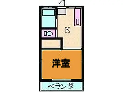 井戸田町1K(1K/1階)の間取り写真