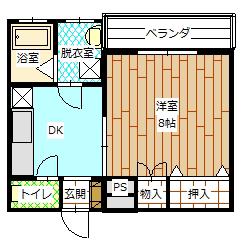 フレージュMIO(1DK/3階)の間取り写真