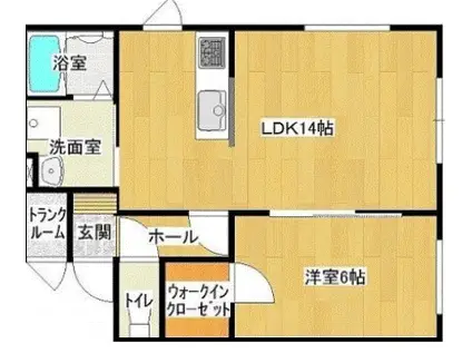 ラグナガーデンIV(1LDK/2階)の間取り写真