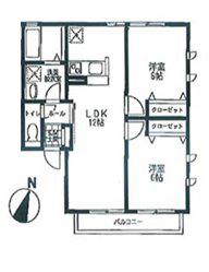 ルミエール湘南I(2LDK/2階)の間取り写真