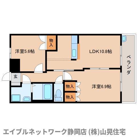 フローリッシュ(2LDK/2階)の間取り写真