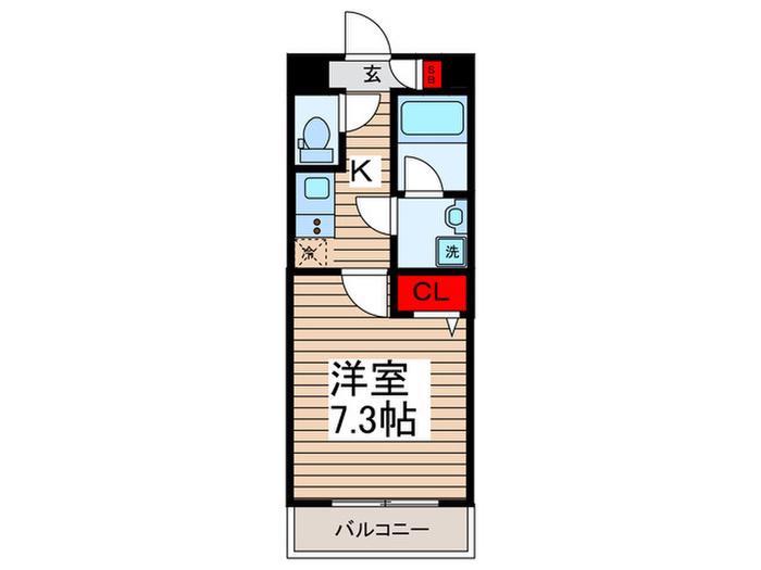 クレヴィスタ柴又(1K/2階)の間取り写真