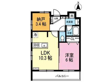 ルーチェ日吉(1SLDK/1階)の間取り写真