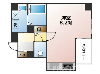 ラナップスクエア難波南(ワンルーム/4階)の間取り写真