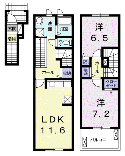 ジュエル(2LDK/2階)の間取り写真