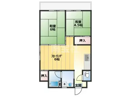 第2上国料ビル(3K/2階)の間取り写真