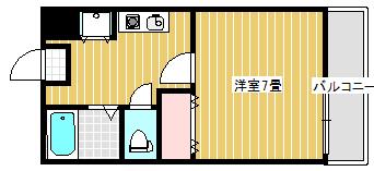 天王台レジデンス(1K/2階)の間取り写真