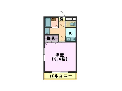 OHBAYASHI HOUSE(1K/1階)の間取り写真