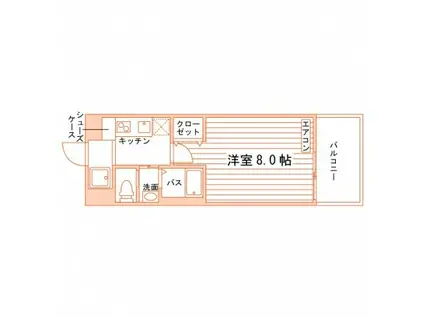 レジデンシア砂田橋(1K/5階)の間取り写真