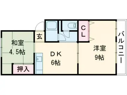 マンション和光(2DK/4階)の間取り写真