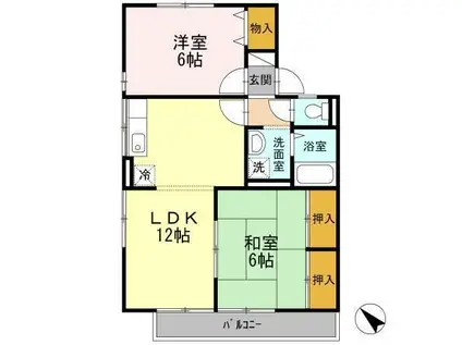 セジュール坂口A(2LDK/2階)の間取り写真