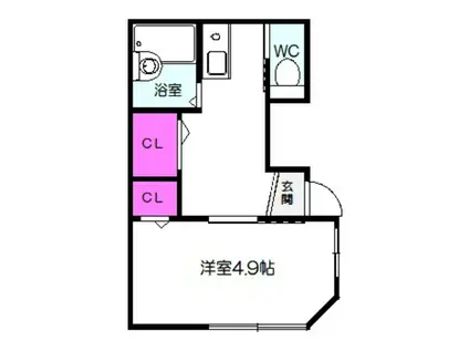 シェスム野江(1K/1階)の間取り写真