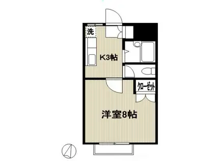 ハイツロワール(1K/1階)の間取り写真