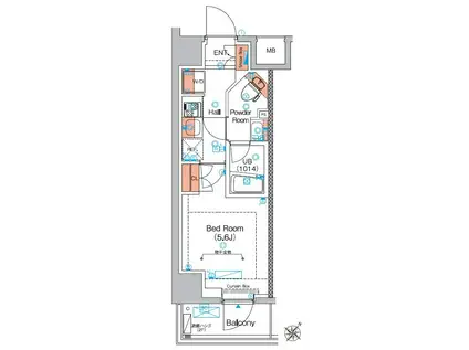 エストゥルース横浜蒔田(1K/10階)の間取り写真