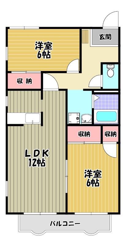 ステージパティオ(2LDK/2階)の間取り写真