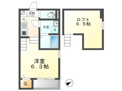 ハーモニーテラス野並II(1K/1階)の間取り写真