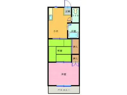 ヴァンベェール(2K/2階)の間取り写真