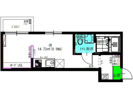 RADIANCE七里(ワンルーム/3階)の間取り写真
