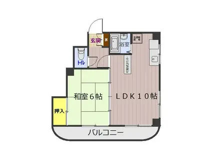 外薗ビル(1LDK/3階)の間取り写真