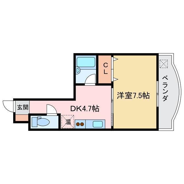 アーバンヴィラ松神子(1DK/2階)の間取り写真