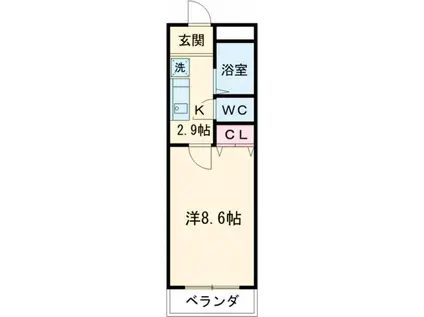 クレストール(1K/1階)の間取り写真