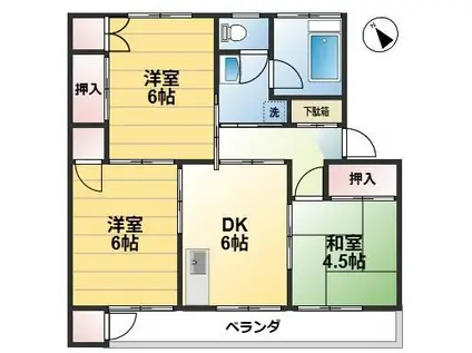 松村マンション(3DK/2階)の間取り写真
