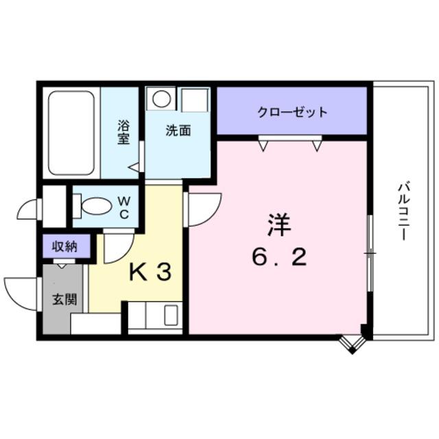 ヴィラナカヤマ(1K/2階)の間取り写真