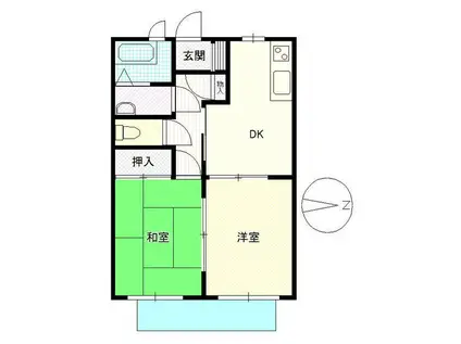 グランドゥール3輝(2DK/2階)の間取り写真