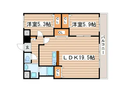 KANON SENDAI(2LDK/2階)の間取り写真