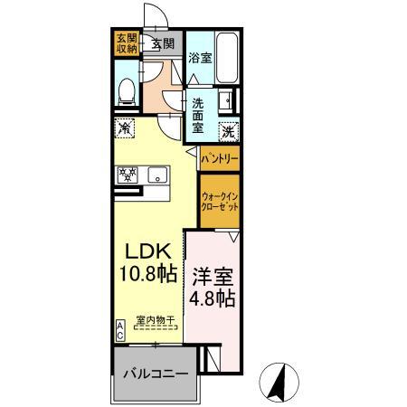 DIOSPERSIMMON長泉 I棟(1LDK/2階)の間取り写真