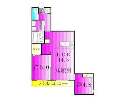 プレミアメゾン(2LDK/3階)の間取り写真