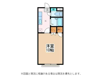 エステート北深志(1K/1階)の間取り写真