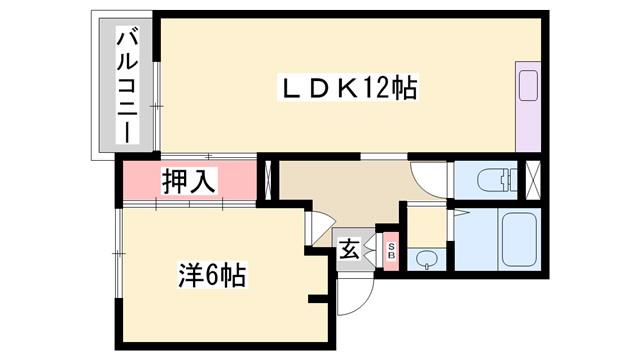 エステートパレス B棟(1LDK/3階)の間取り写真