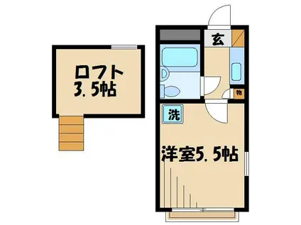 ルーブル日野(1K/2階)の間取り写真