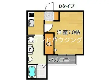 WING住之江(1K/1階)の間取り写真