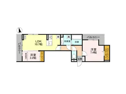 メゾン ド ソルテ(2LDK/3階)の間取り写真