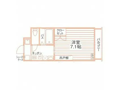 パティオ成城(1K/2階)の間取り写真