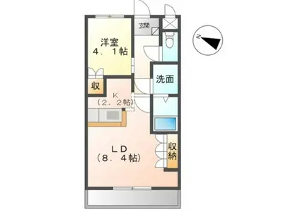 STELLA(1LDK/2階)の間取り写真