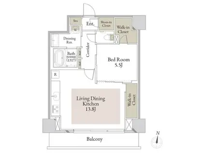 スカイテラス南大塚(1LDK/5階)の間取り写真