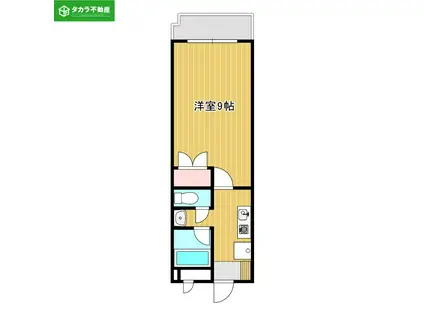 クローバーハイツ(1K/3階)の間取り写真