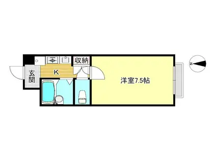 クリヨンII(1K/3階)の間取り写真