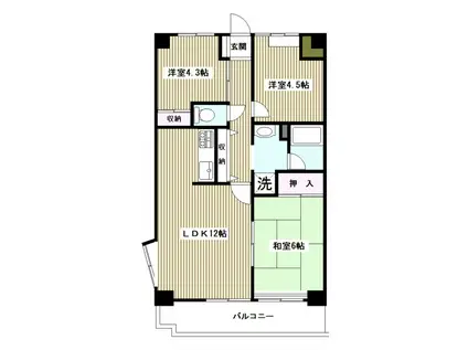 西台ユーティハイネス(3LDK/11階)の間取り写真