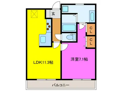 アーバンドゥエル88(1LDK/2階)の間取り写真