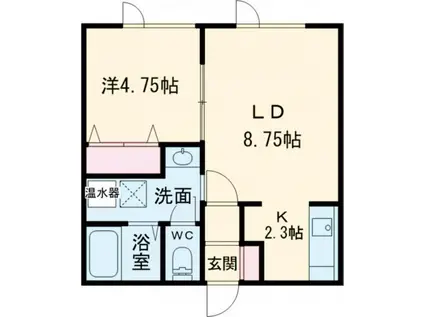 PINKY&WHITY(1LDK/1階)の間取り写真