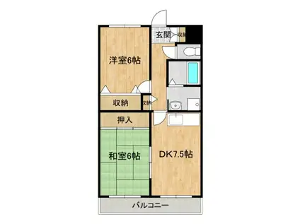 フラワーベル(2DK/3階)の間取り写真