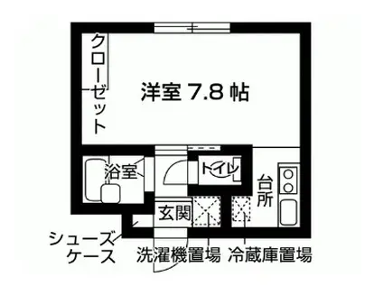 アカデミーヒル若松(ワンルーム/1階)の間取り写真