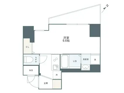 グルーブ神戸元町アリア(1K/2階)の間取り写真