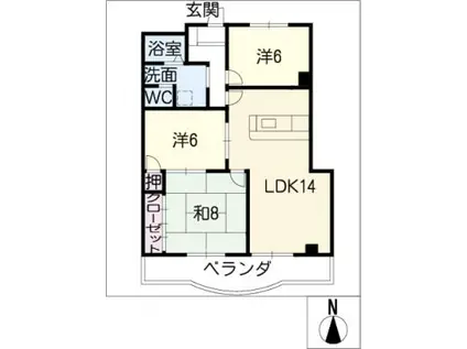 フレシール(3LDK/3階)の間取り写真
